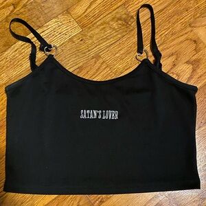 “Satans Lover” cropped tank top